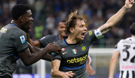 European football: Inter roar back to beat Udinese and join Roma at the top