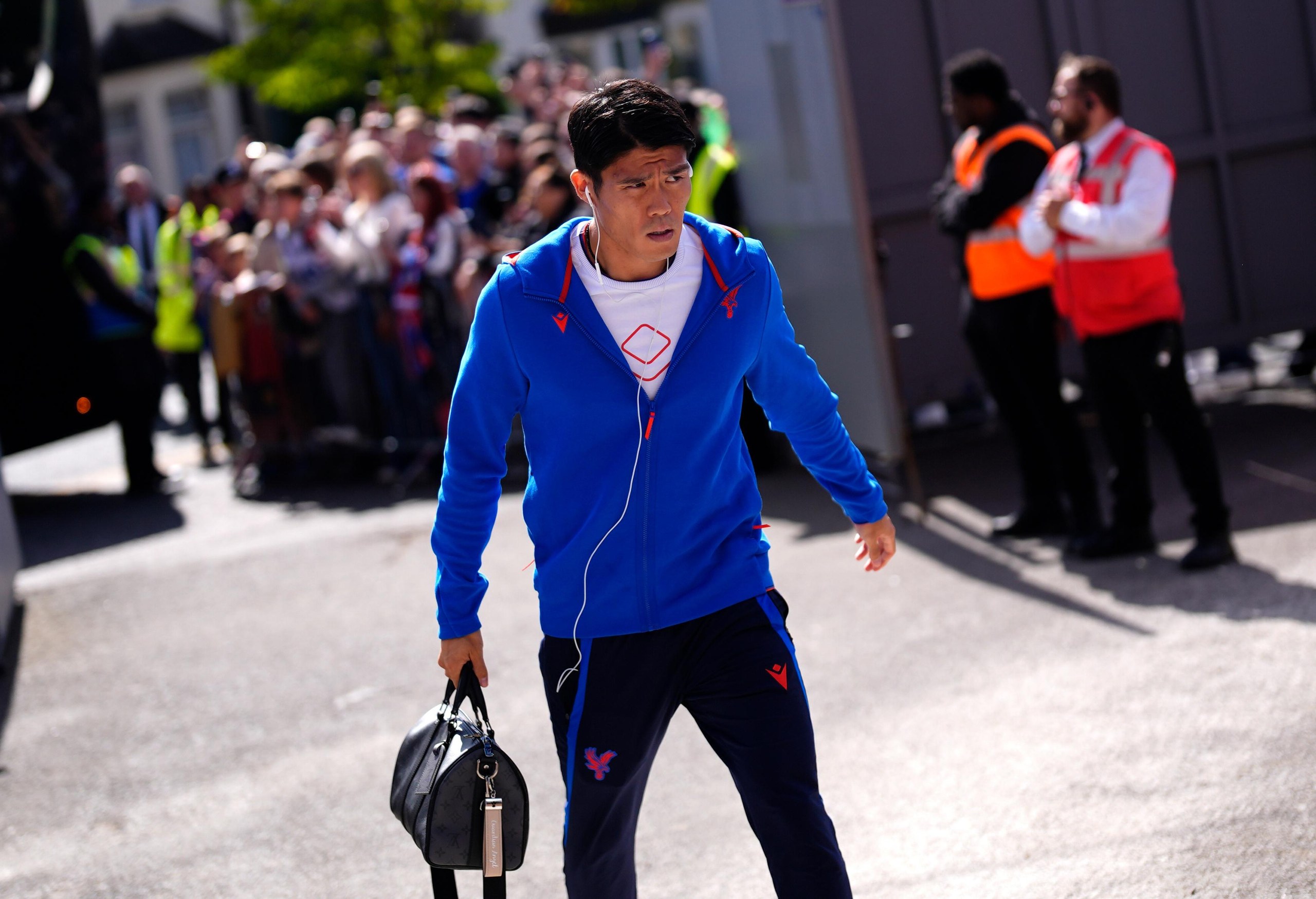 Crystal Palace defender Takehiro Tomiyasu rocks up at Selhurst Park for his team’s match against Ipswich.