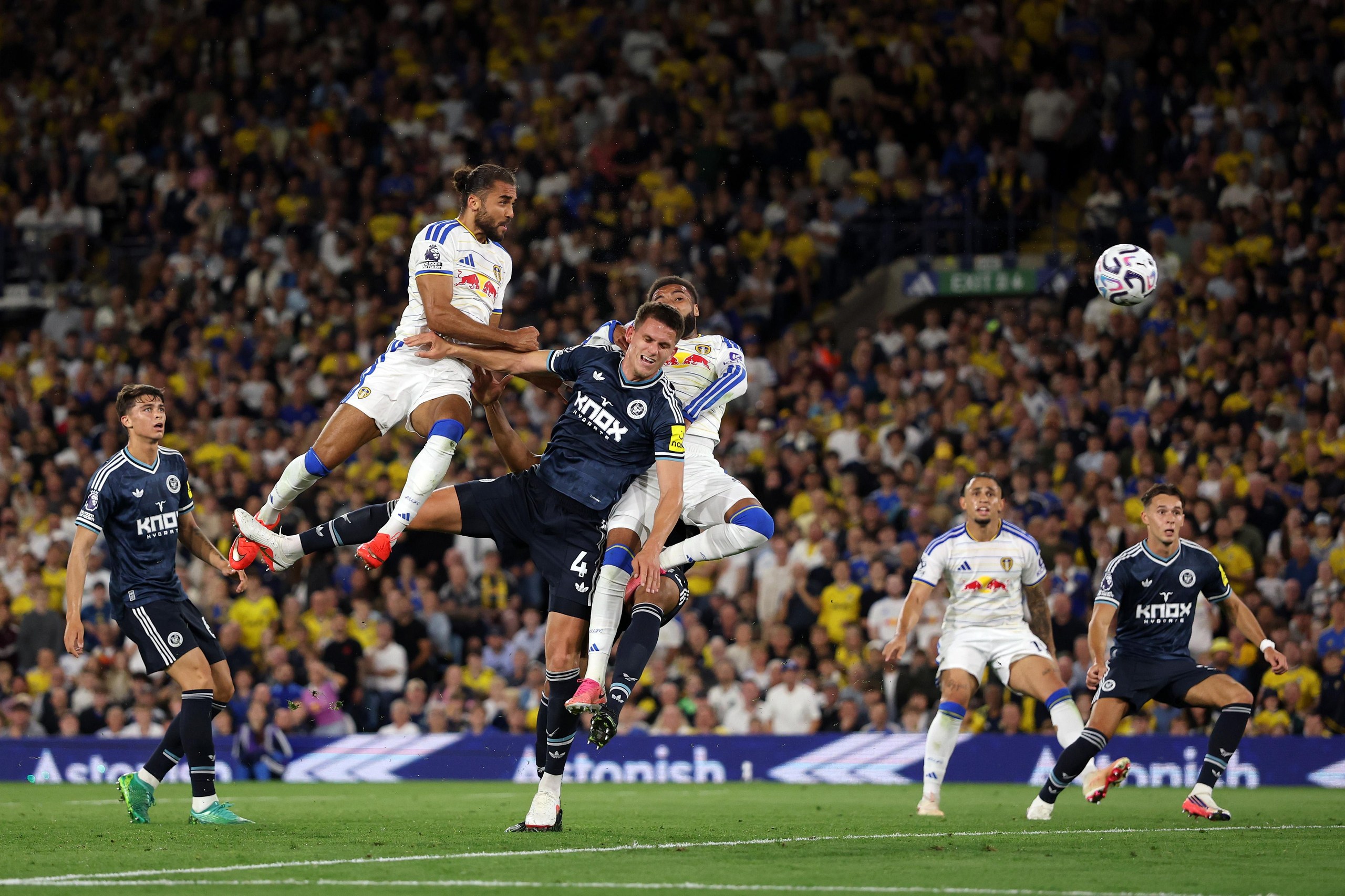 Dominic Calvert-Lewin of Leeds United scores his team’s second goal.